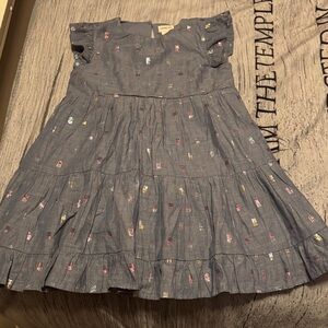 Crewcuts Blue Kids Dress with Colorful Patterns